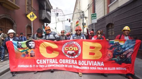 Movilizaciones de la COB en contra del Decreto Supremo 5503