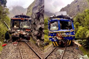 Colisión entre trenes en Machu Picchu
