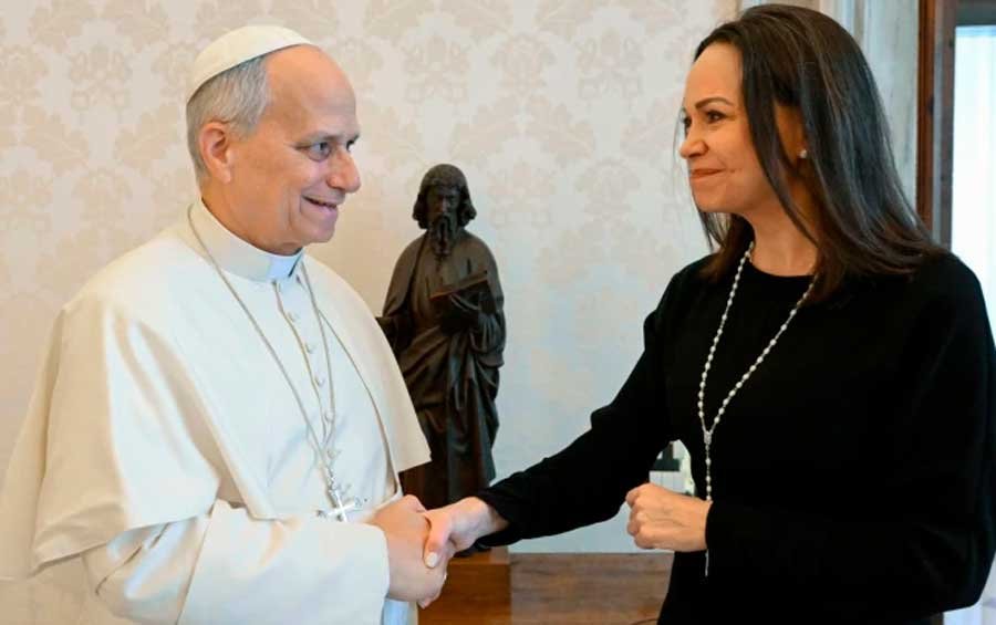 El papa León XIV se reúne con María Corina Machado