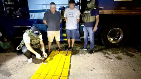 Aprehensión de hombres con cocaína en la ruta Santa Cruz – Puerto Quijarro