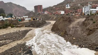 Incremento del caudal de ríos en La Paz por lluvias intensas