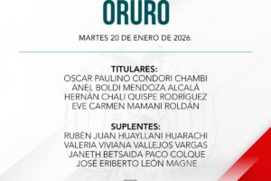 Vocales electorales Oruro designados por la Cámara de Diputados