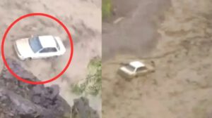 Desborde de lodo en Potosí sorprende a conductor