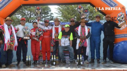 Los ganadores de la novena prueba departamental de automovilismo