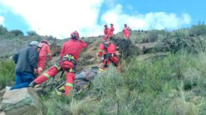 Accidente en Potosí con rescate de bomberos