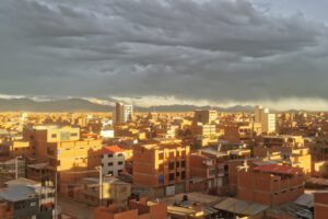 Panorámica de la ciudad de Oruro durante el Carnaval de Oruro