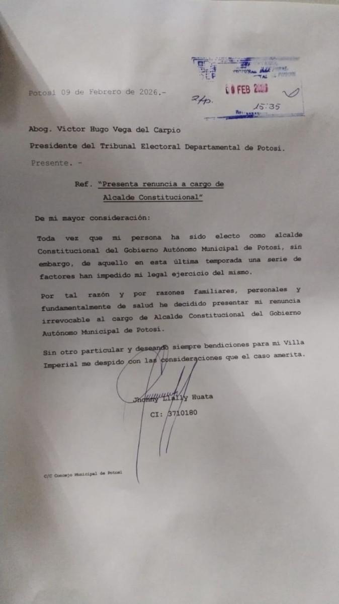 EL documento presentado por la exautoridad potosina