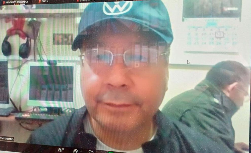 Expresidente en audiencia virtual desde la cárcel de San Pedro