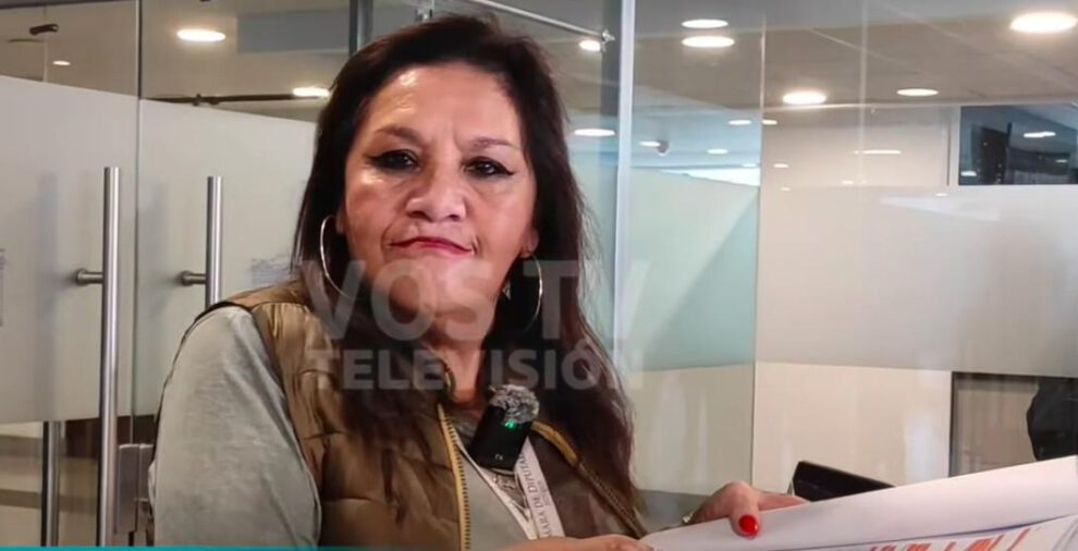 La diputada proyectista en una conferencia de prena