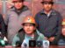 Ejecutivos mineros en una conferencia de prensa