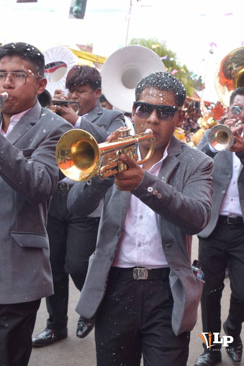 Músico de banda en el carnaval