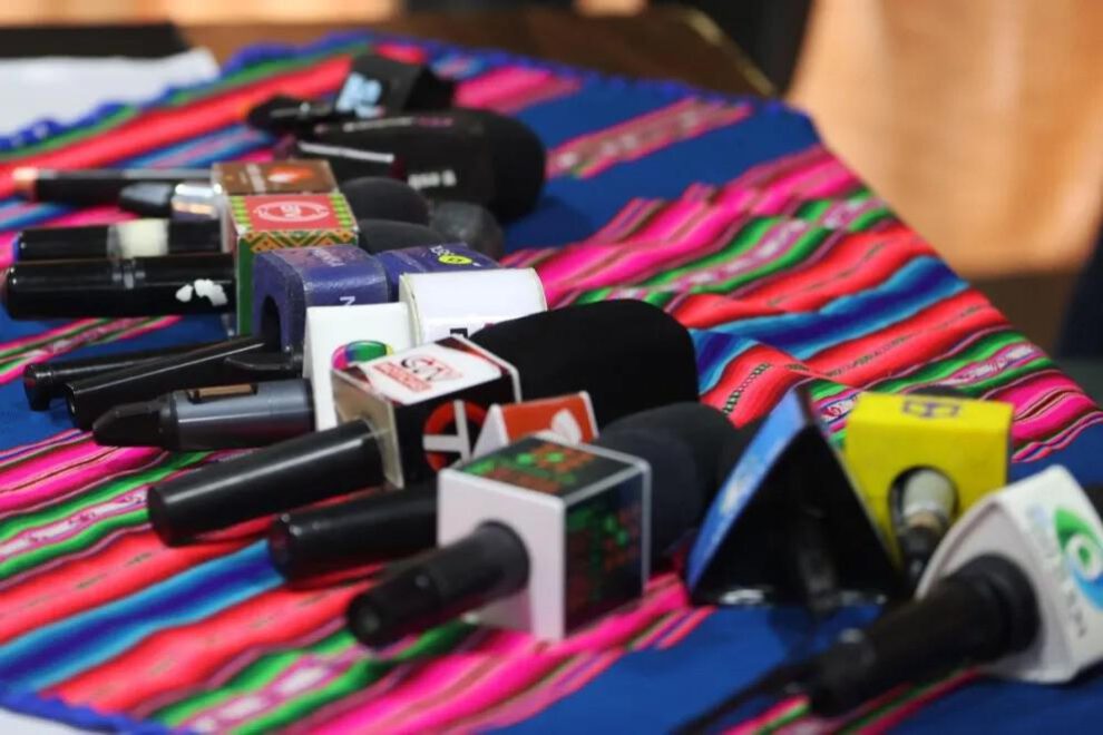 Micrófonos de medios de comunicación