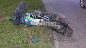 moto accidentada en Santa Cruz