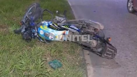 moto accidentada en Santa Cruz