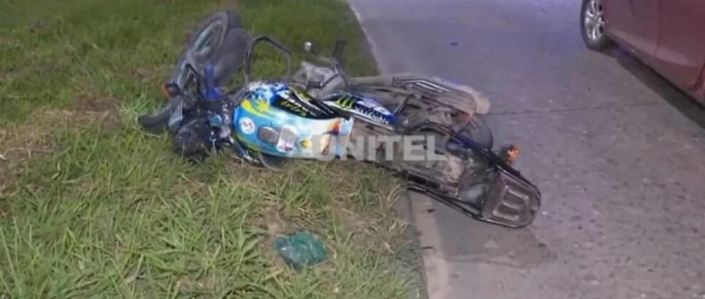 moto accidentada en Santa Cruz