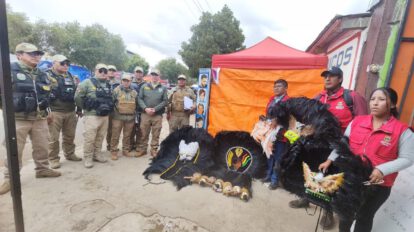 matracas de quirquincho y chuncheras decomisadas en el carnaval de Oruro