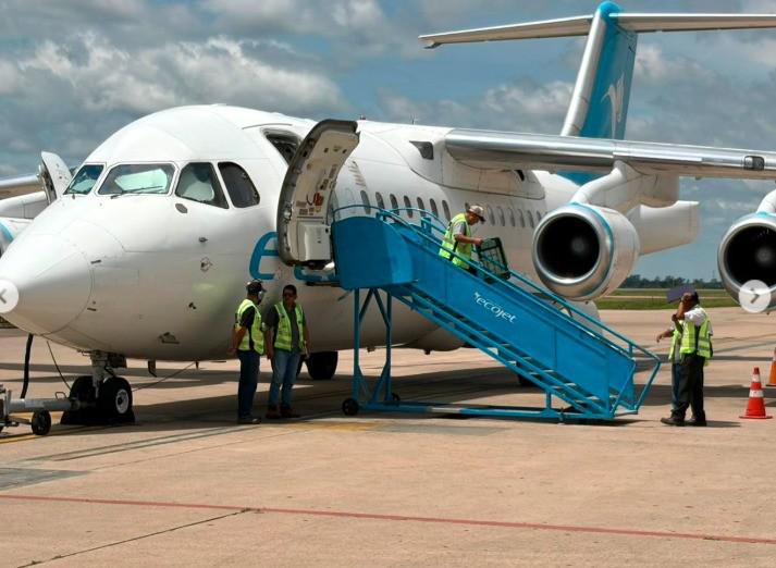 El avión que realizó el vuelo inaugural