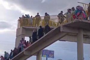 Personas caminando cerca de la pasarela