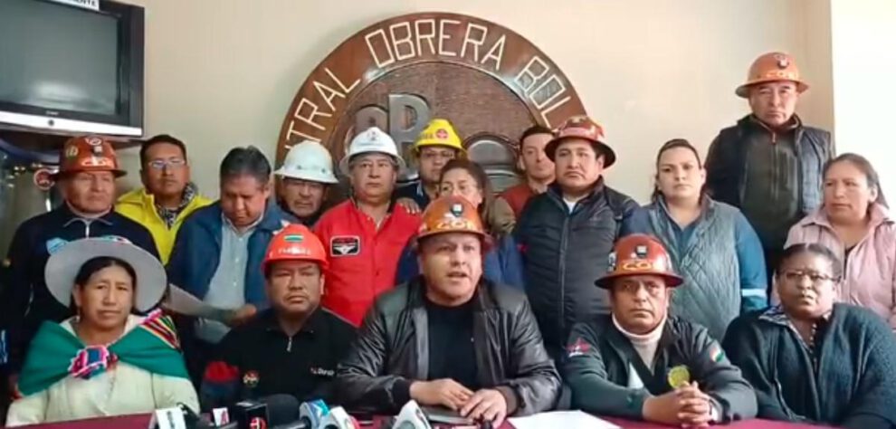 Dirigentes de la COB convocaron a conferencia de prensa