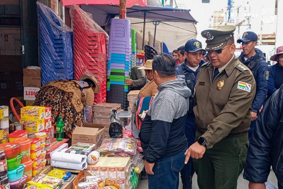 operativo de control en comercios de Oruro