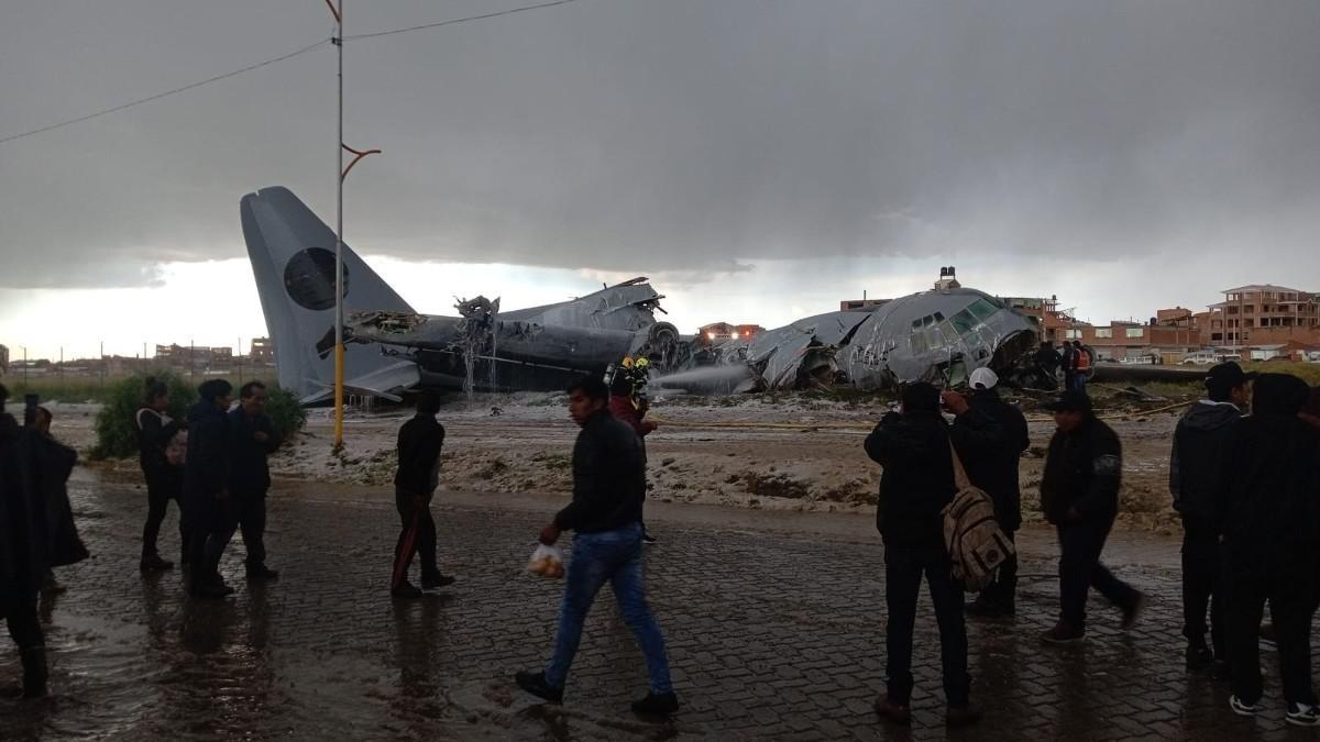 Aeronave Hércules C-130 de la FAB accidentado en El Alto