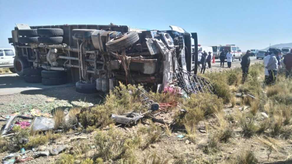 Accidente en carretera Oruro - Huanuni