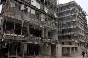 Hospital Ghandi en Teherán, Irán, destruido