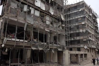 Hospital Ghandi en Teherán, Irán, destruido