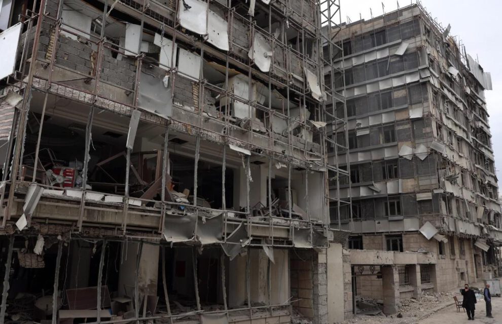 Hospital Ghandi en Teherán, Irán, destruido