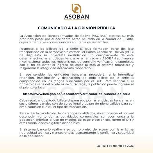 Comunicado de Asoban