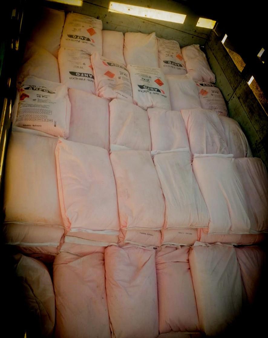 Anfo incautado en Oruro