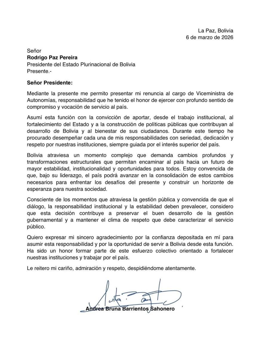 Carta de renuncia