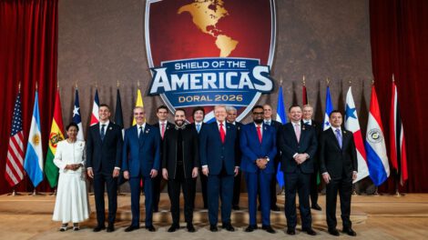 Los presidentes que asistieron a la Cumbre Escudo de América