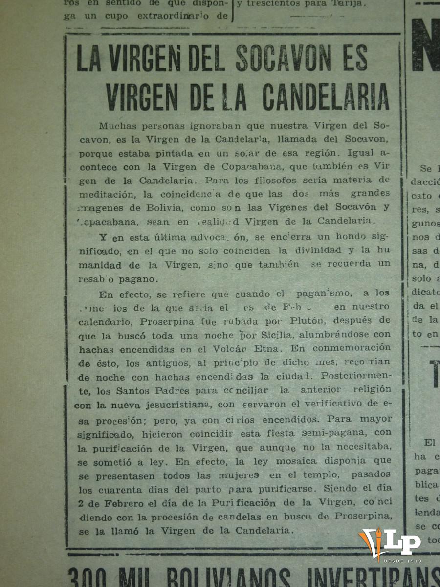 Publicación de La Patria sobre el carnaval