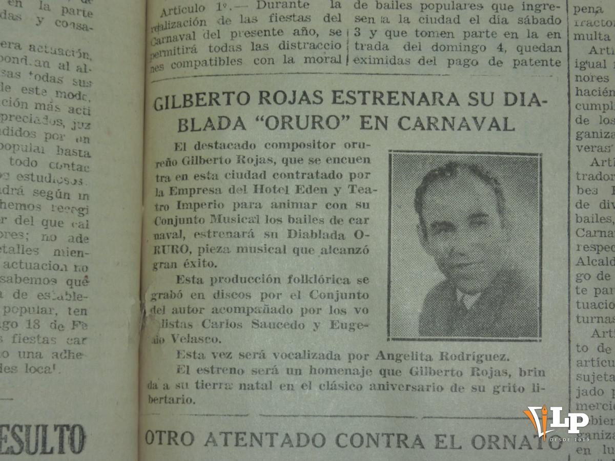 Publicación de La Patria sobre el carnaval