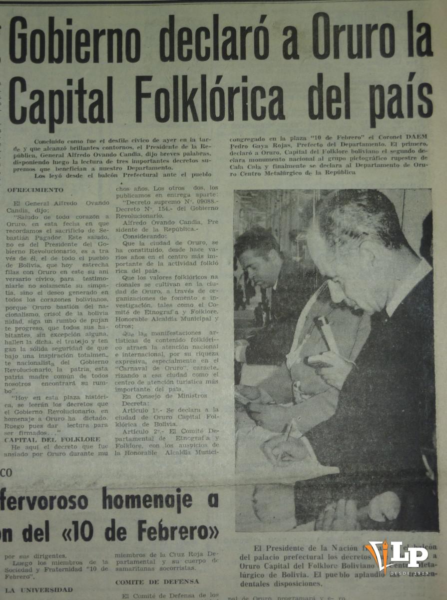 Publicación de La Patria sobre el carnaval