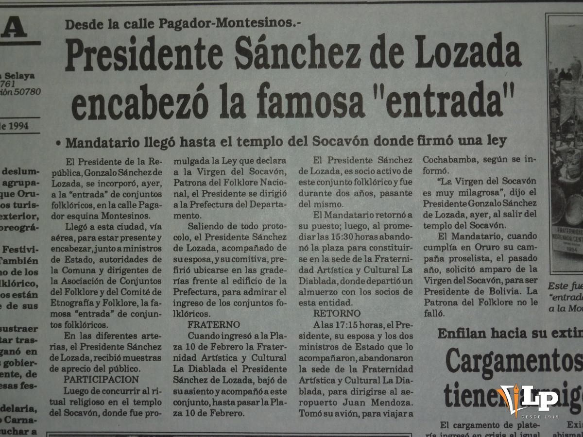 Publicación de La Patria sobre el carnaval