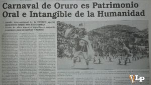 Publicación de La Patria sobre el carnaval