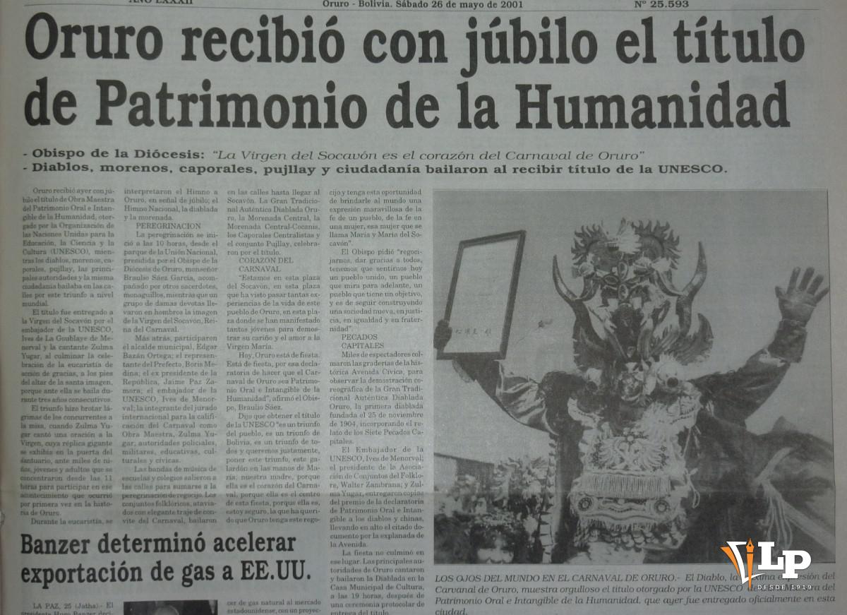 Publicación de La Patria sobre el carnaval