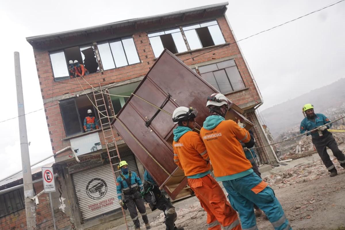 Zona de San Isidro Bajo, donde se ejecutan labores preventivas para evitar deslizamientos mayores