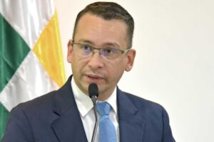 Romer Saucedo, presidente del Tribunal Supremo de Justicia, en conferencia de prensa