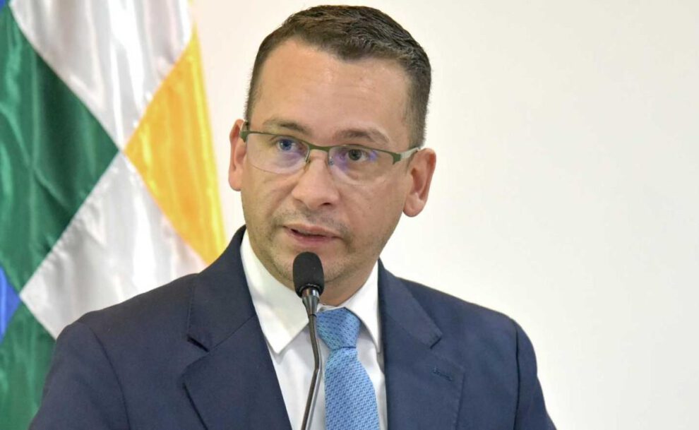 Romer Saucedo, presidente del Tribunal Supremo de Justicia, en conferencia de prensa