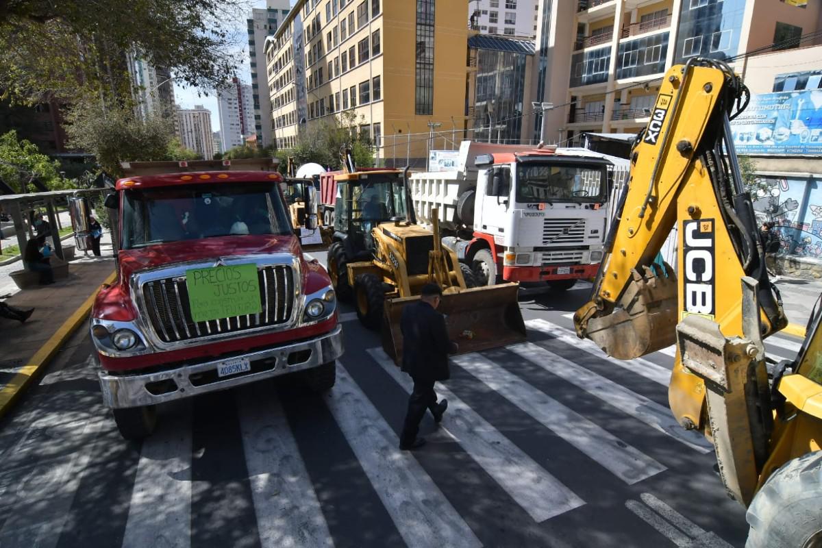 Protesta de empresas constructoras