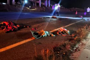 se muestran los restos de la persona fallecida