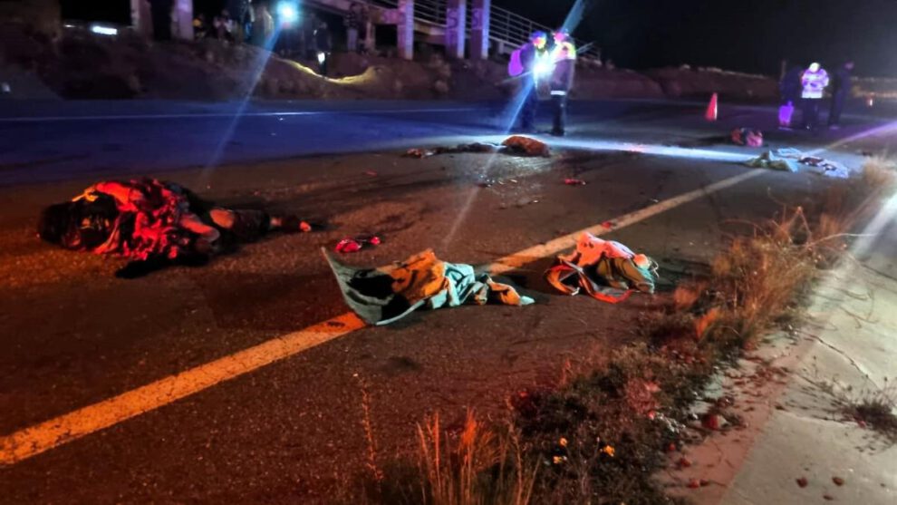 se muestran los restos de la persona fallecida