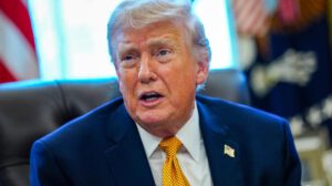 El presidente Donald Trump en conferencia de prensa