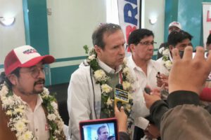 Llegada de Tuto Quiroga a Oruro