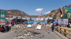 Un bloqueo en una carretera de Bolivia
