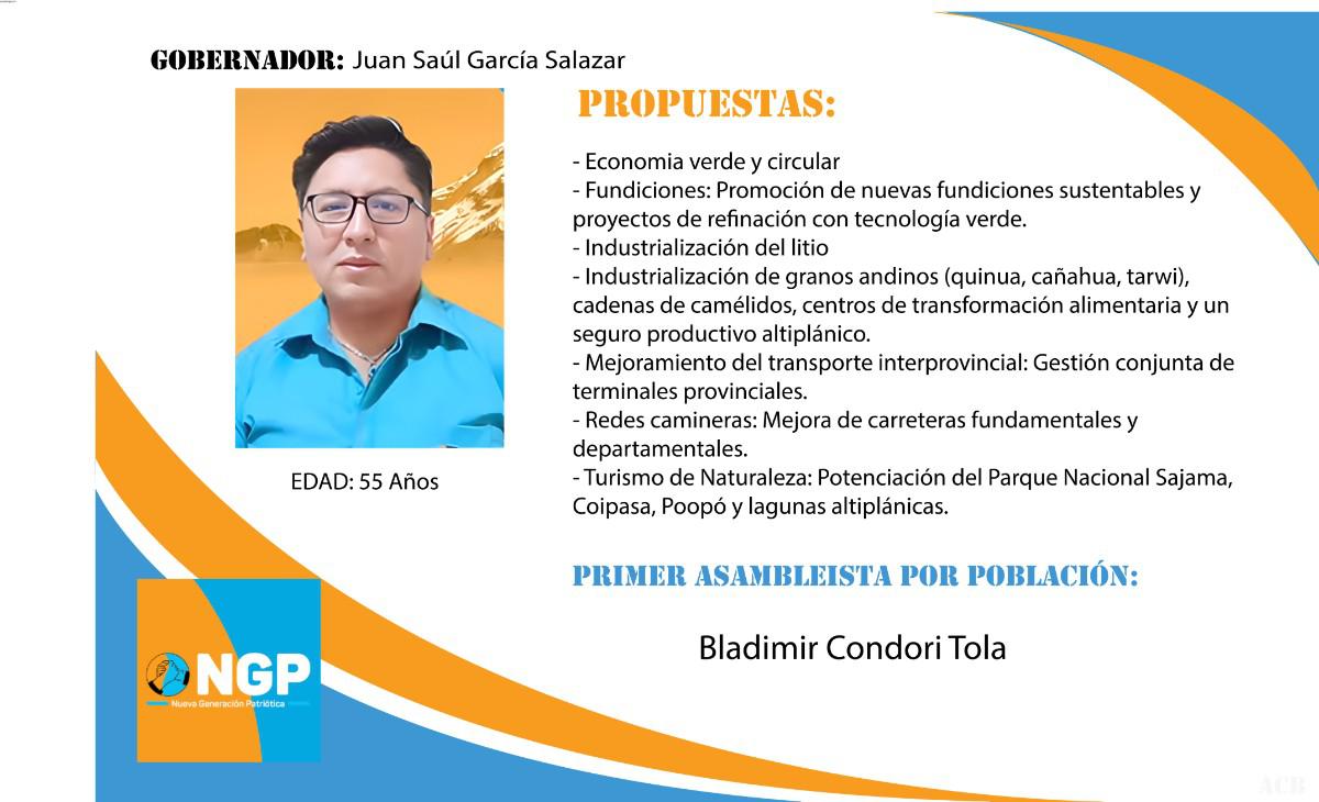 candidato a la Gobernación de Oruro
