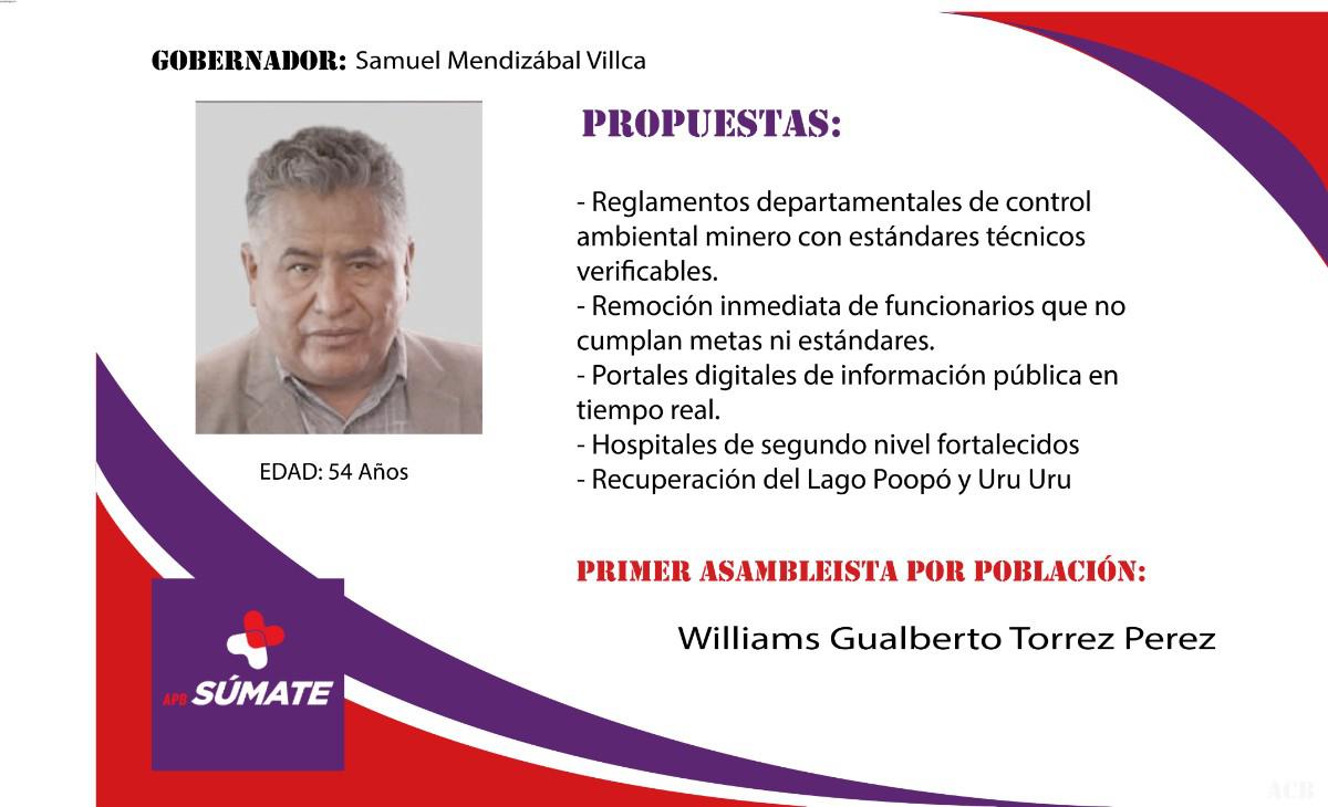 candidato a la Gobernación de Oruro